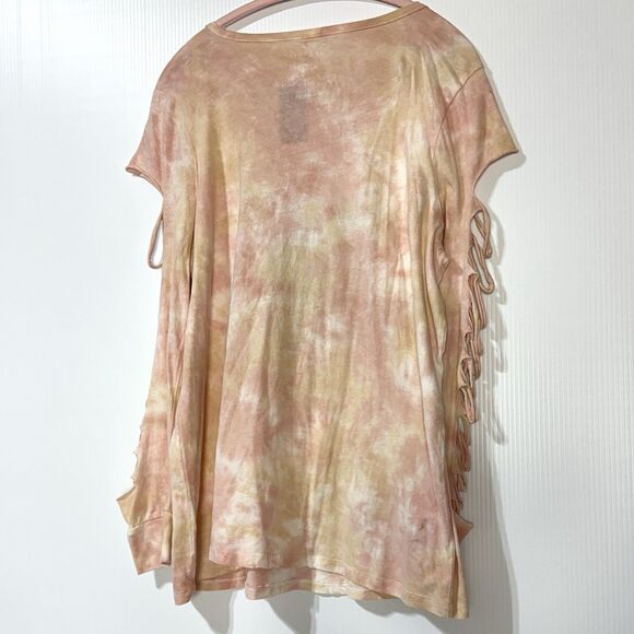 Torrid 1X 14 / 16 Pink Tie Dye Radiate Love Punk Slash Tattoo Tee T Shirt NWT - Picture 4 of 10